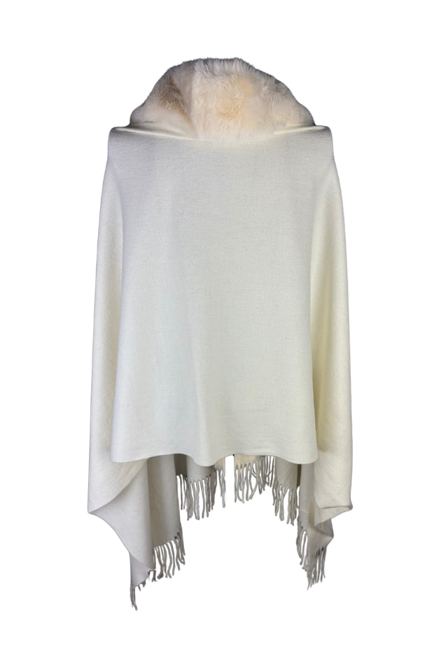 Fular dama tip poncho S crem