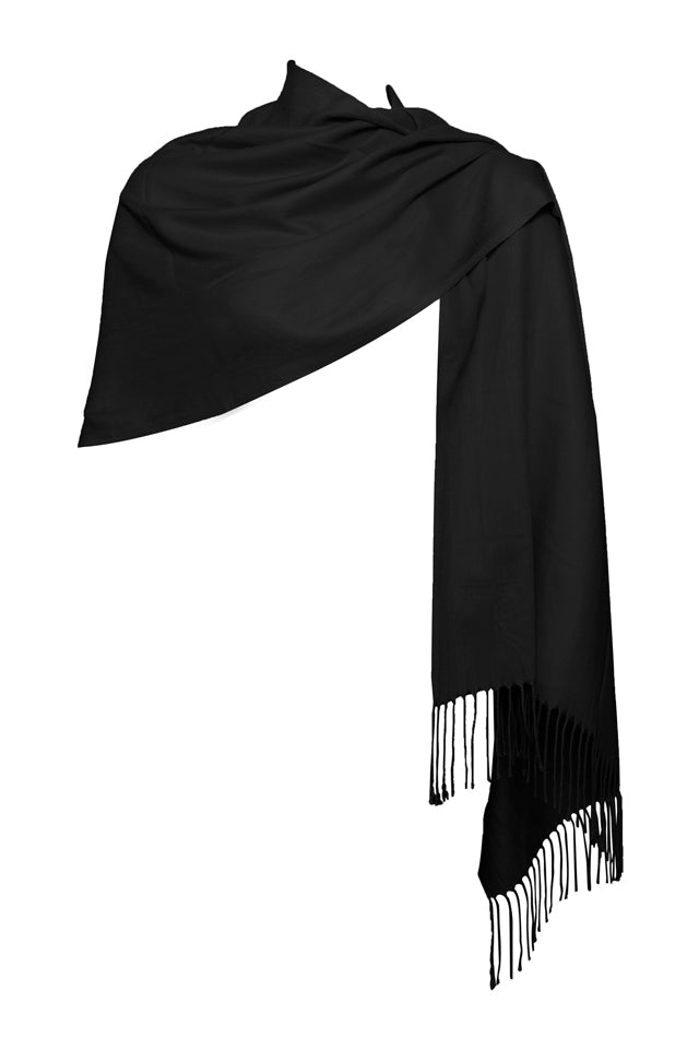 Esarfa tip sal din casmir, negru