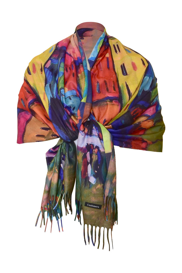 Fular tip esarfa pictata multicolor 1 , Dacali, casmir, 02 galben/oranj