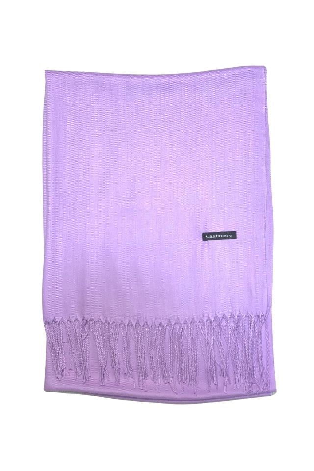 Esarfa tip sal din casmir, mov deschis, 190x75 cm