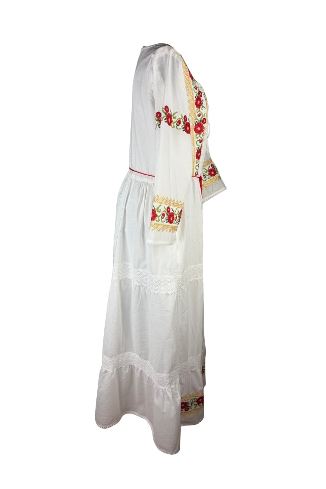 Rochie dama IL26 alb/verde