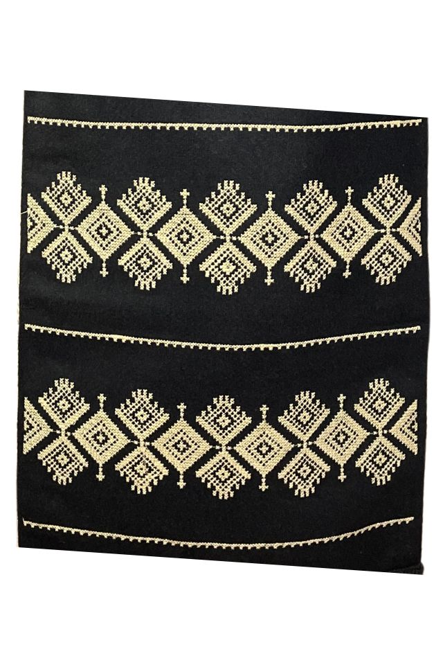 Fusta dama casual tip fota cu romburi din stofa, negru/bej, One Size INTL