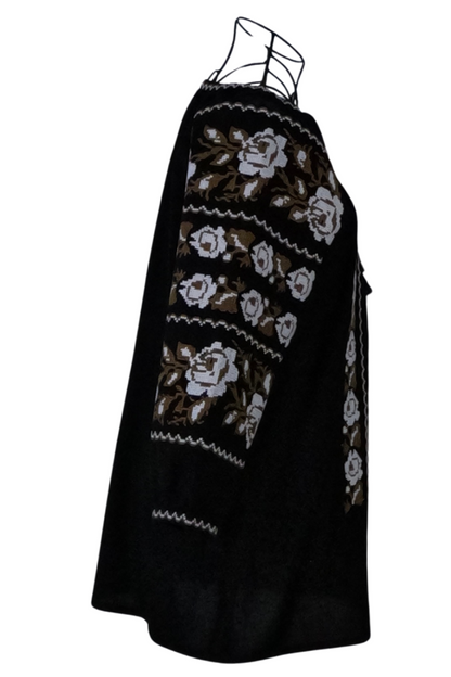 Bluza tip ie dama B2, negru antichizat/maro