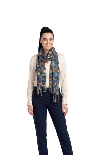 Fular dama tip casmir SEC albastru