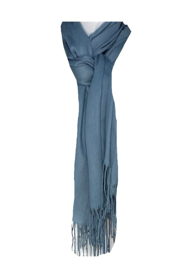 Esarfa tip sal din casmir, albastru petrol, 180x70 cm