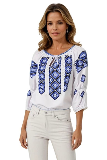 Bluza dama tip ie RD24, alb/negru
