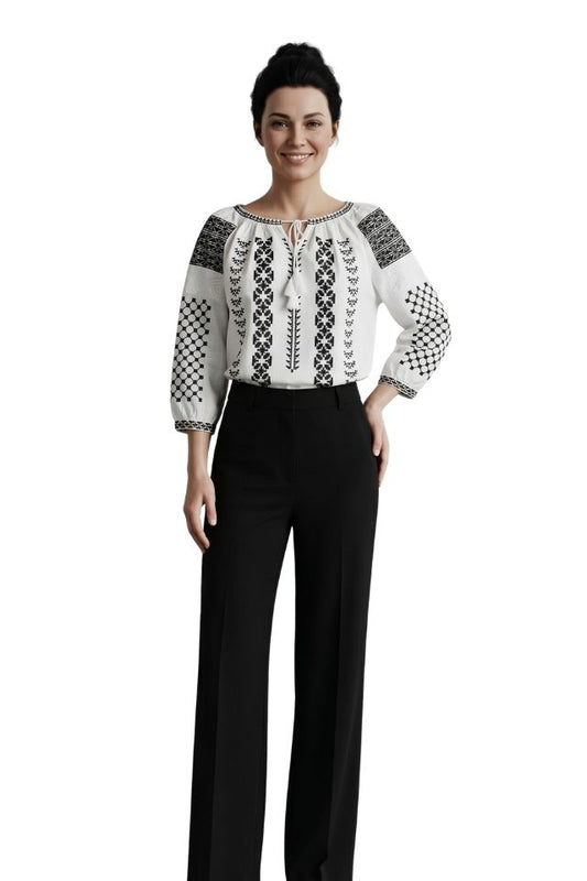 Bluza dama M26 alb/negru