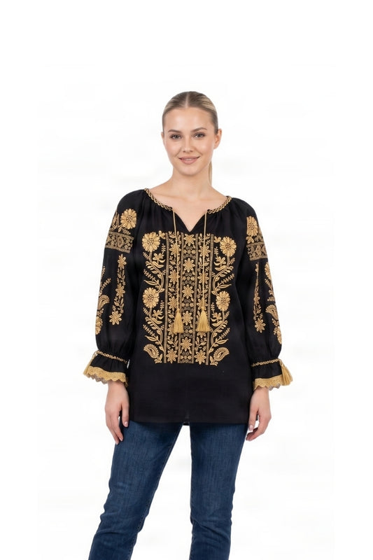 Bluza dama O26F negru/bej