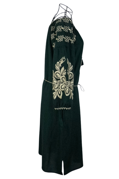 Rochie dama casual RDF, verde/auriu