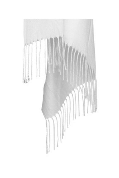 Esarfa tip sal din casmir, alb