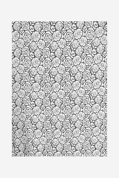 Esarfa tip sal dama 24E din matase vegetala cu atingere de matase fina, alb/negru, 180 x 82 cm