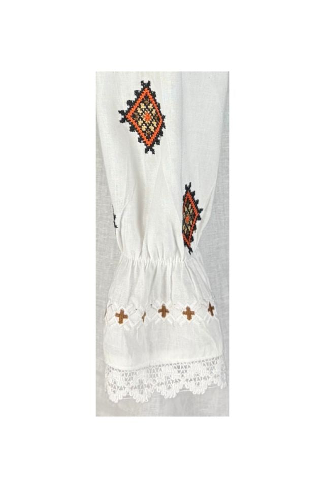 Bluza dama IU26 alb/portocaliu
