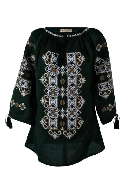 Bluza tip ie dama B2, verde/maro