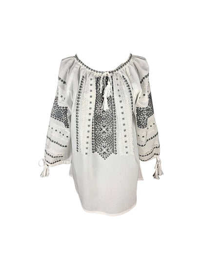Bluza dama IL26 alb/gri