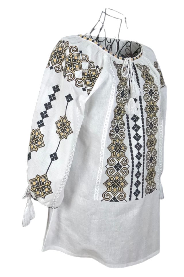 Bluza dama tip ie 024, alb crystal/bej