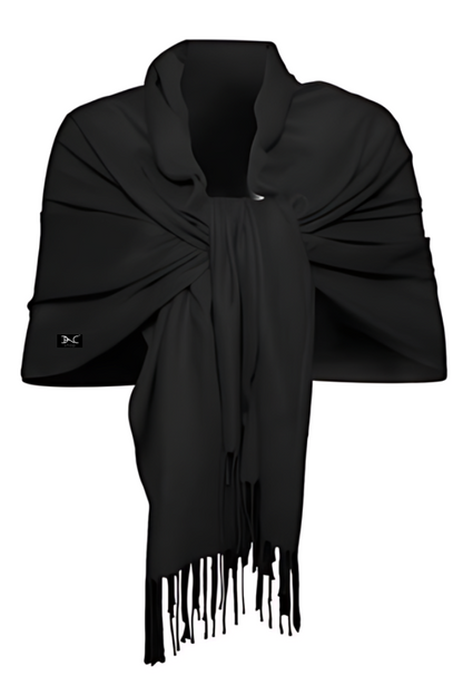 Esarfa tip sal din casmir, negru