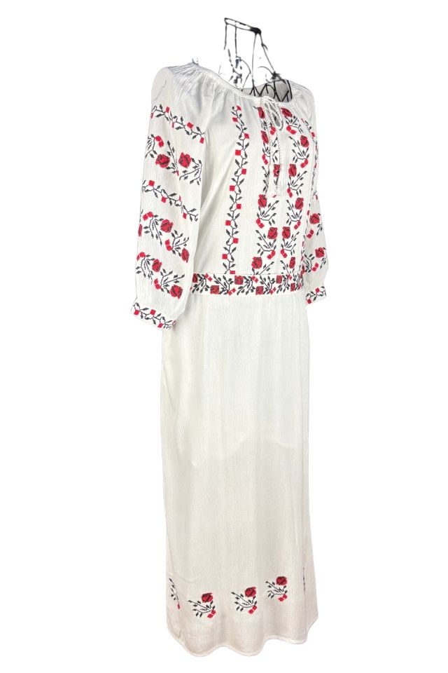 Rochie dama casual RL25 alb/rosu