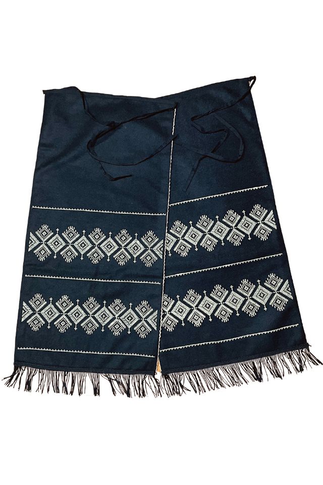 Fusta dama casual tip fota cu romburi din stofa, negru/bej, One Size INTL