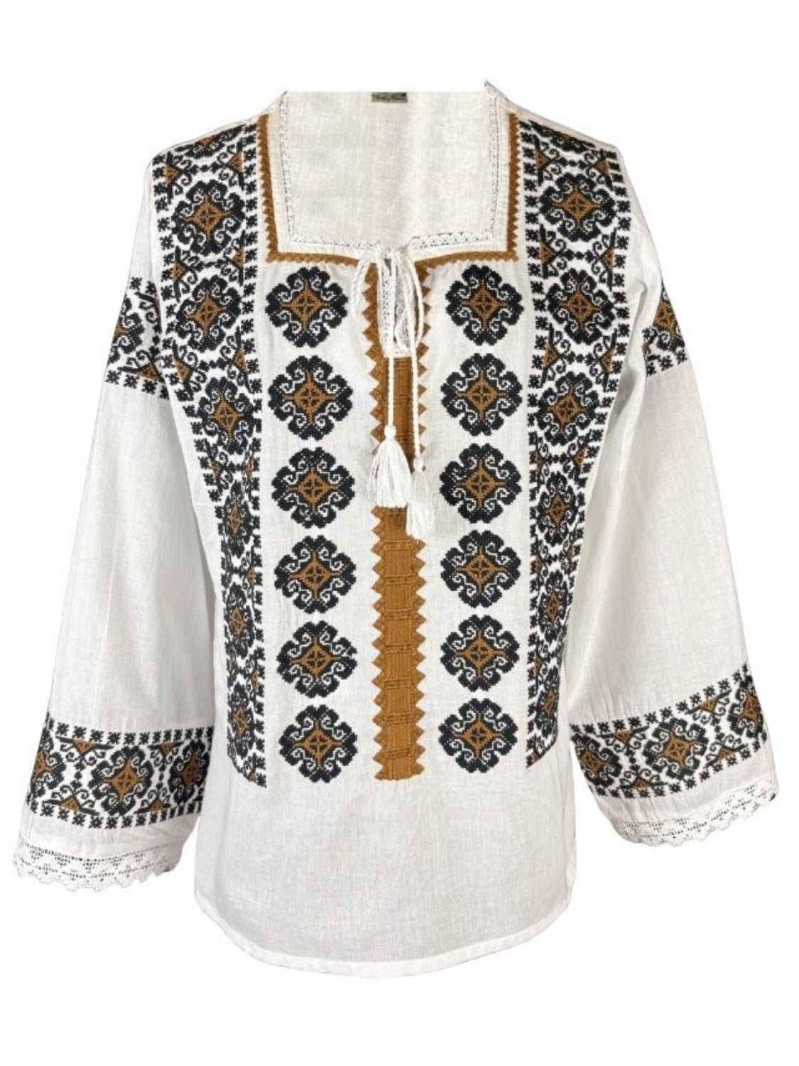 Bluza dama tip ie I26 alb/maro inchis