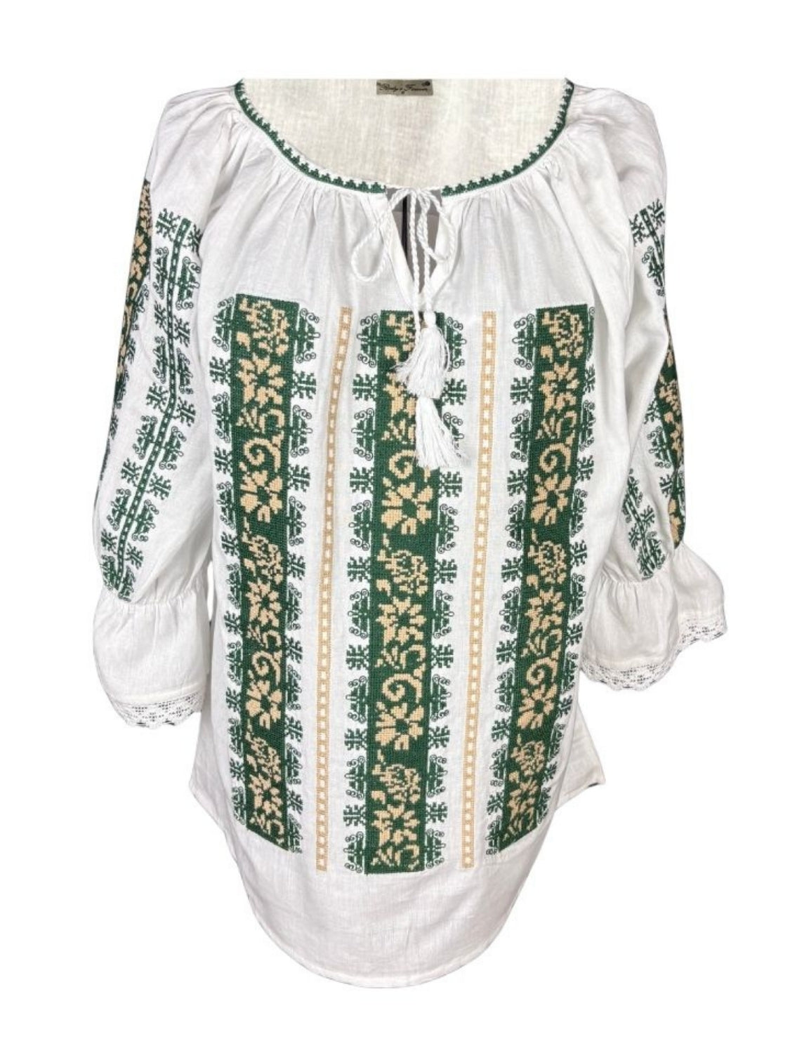 Bluza dama A26 alb/verde