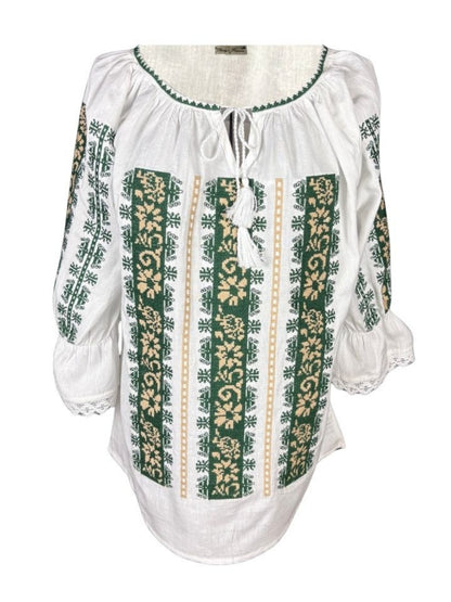 Bluza dama A26 alb/verde