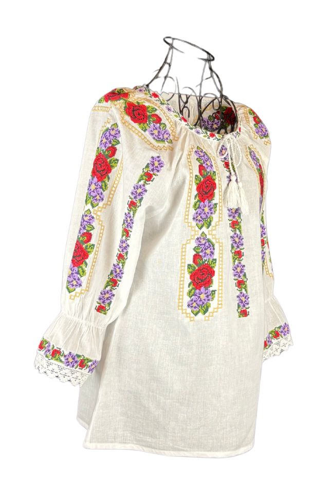 Bluza tip ie dama R25 alb/mov