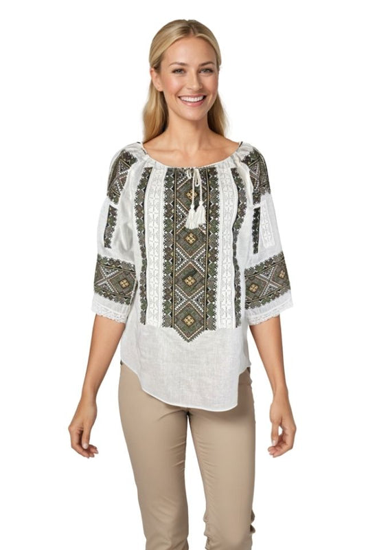 Bluza dama O25 alb/maro