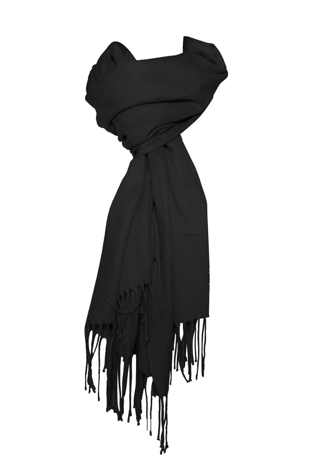 Esarfa tip sal din casmir, negru
