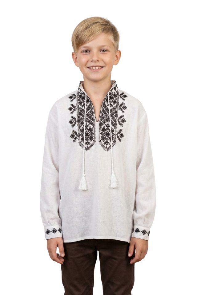 Bluza baieti CB126 alb/negru