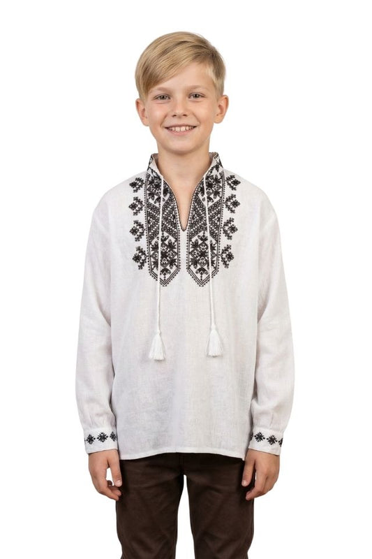 Bluza baieti CB126 alb/negru