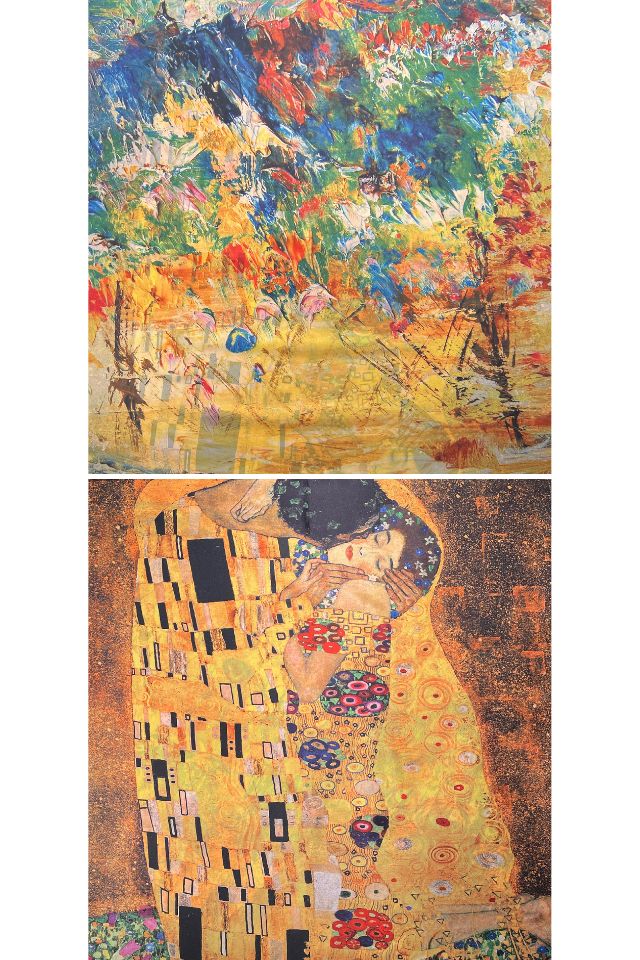Esarfa patrata S dama, Dacali, maro ruginiu, 70x70 cm
