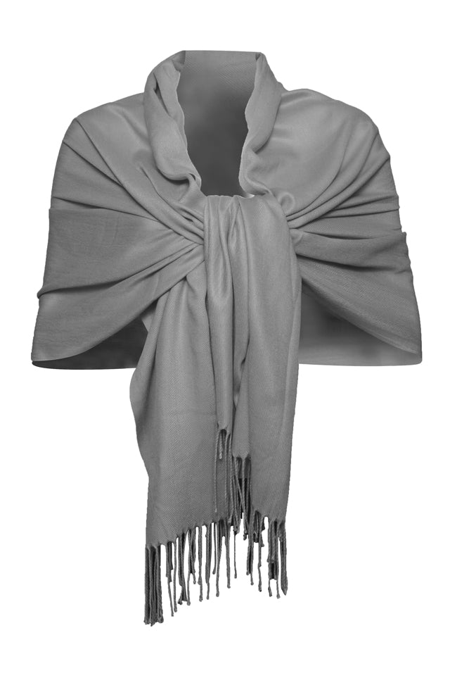 Esarfa tip sal din casmir, gri