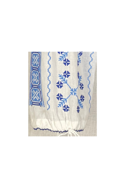Bluza tip ie dama B23, alb/albastru cosmic