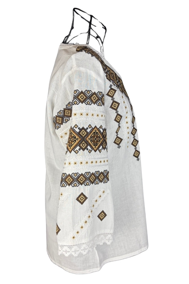 Bluza dama 2IU26 alb/maro
