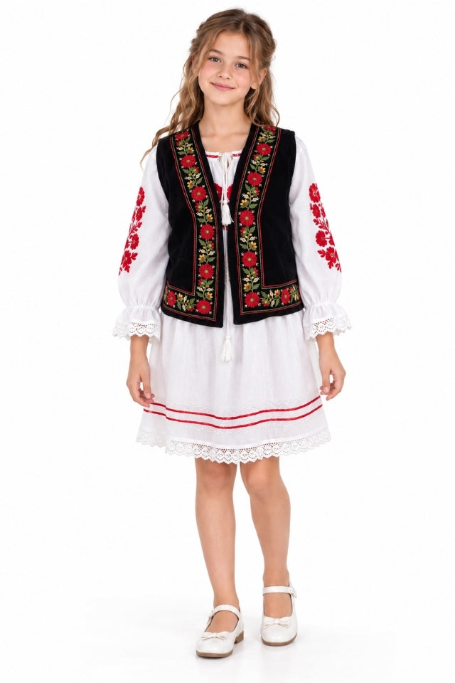 Vesta fete CPOF negru/verde