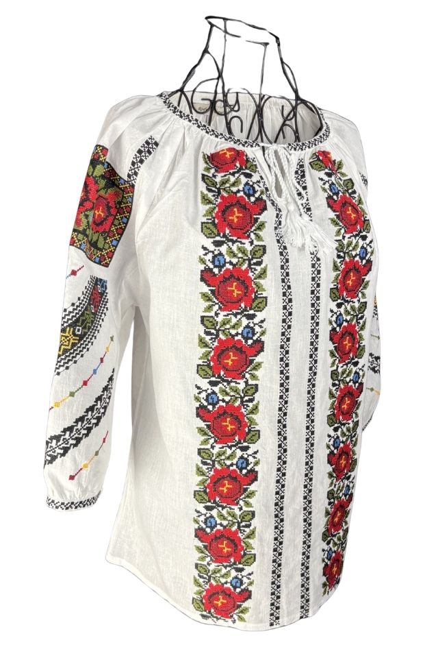 Bluza dama M26 alb/albastru