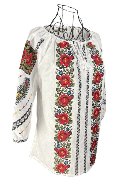 Bluza dama M26 alb/albastru