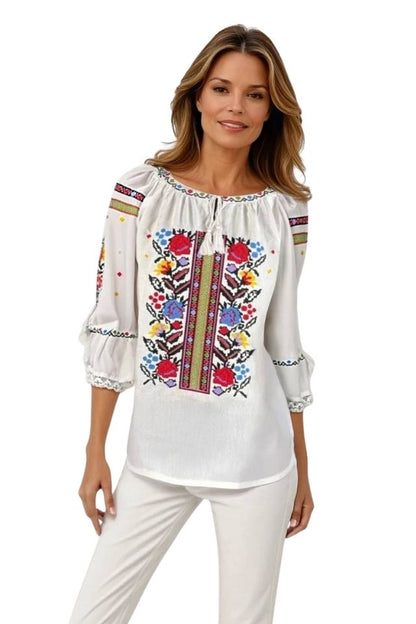 Bluza dama RA25 alb/galben