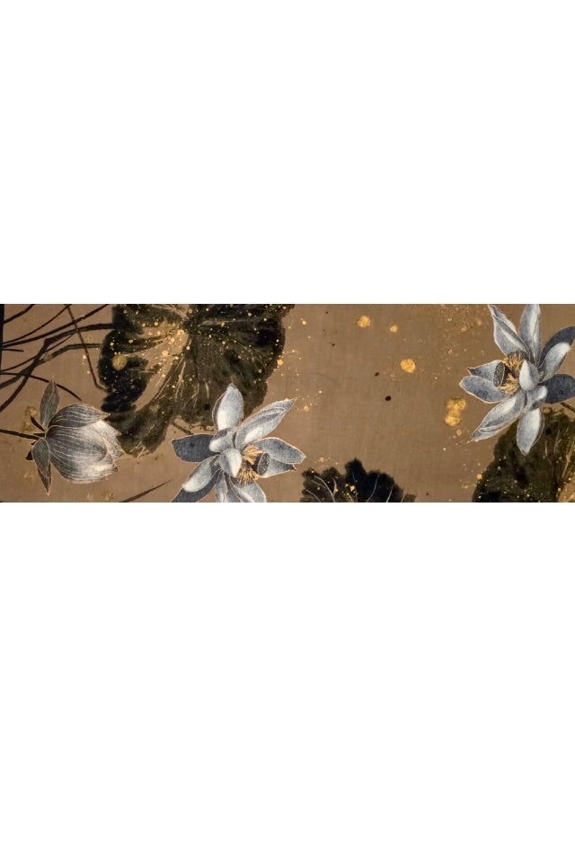 Fular dama lână de lux, maro/negru, 180x60cm
