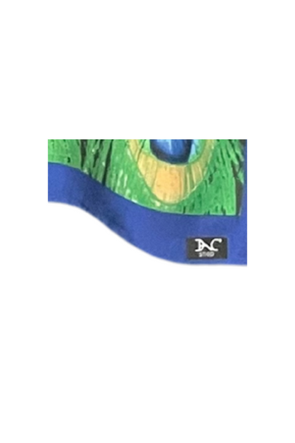 Esarfa tip sal dama 24E din matase vegetala cu atingere de matase fina, verde azur/albastru, 180 x 82 cm