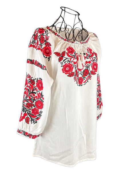 Bluza tip ie dama R25 alb crystal/rosu