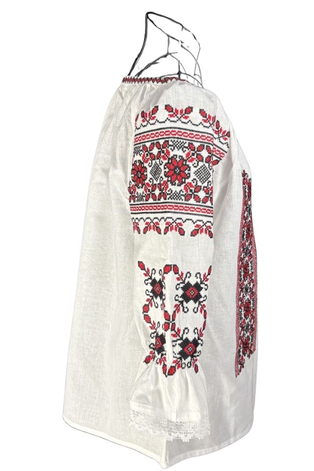 Bluza dama M26 alb/rosu