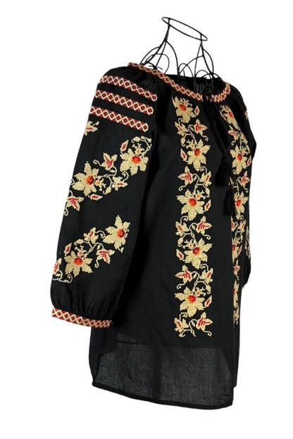 Bluza tip ie dama R24, negru/portocaliu