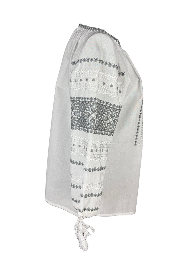 Bluza dama IL26 alb/gri