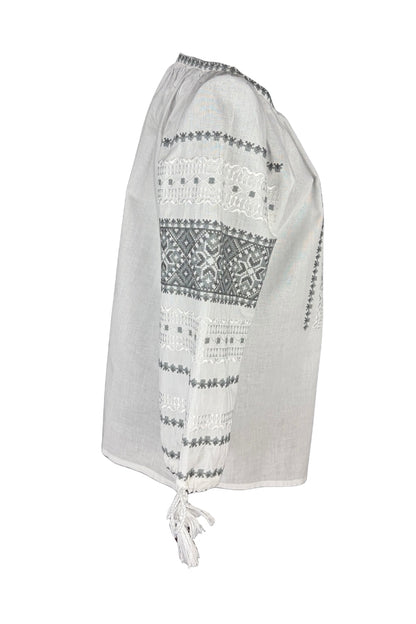 Bluza dama IL26 alb/gri