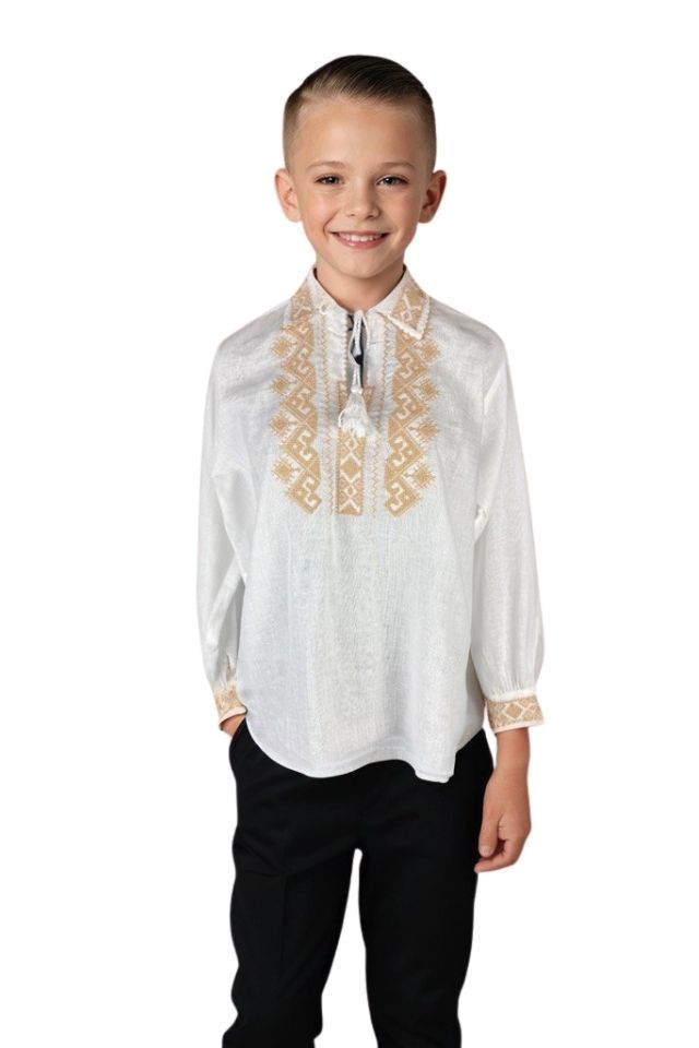 Bluza baieti CPB2 alb/bej