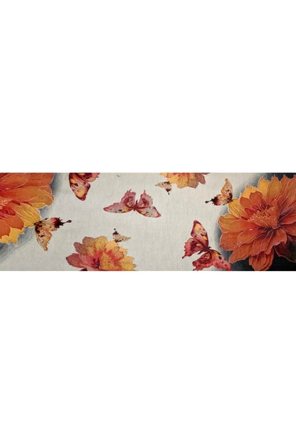Fular dama lână de lux, crem/mov, 180x60cm