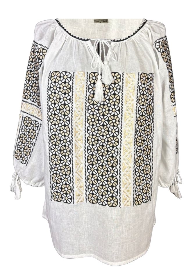 Bluza dama A26 alb/bej