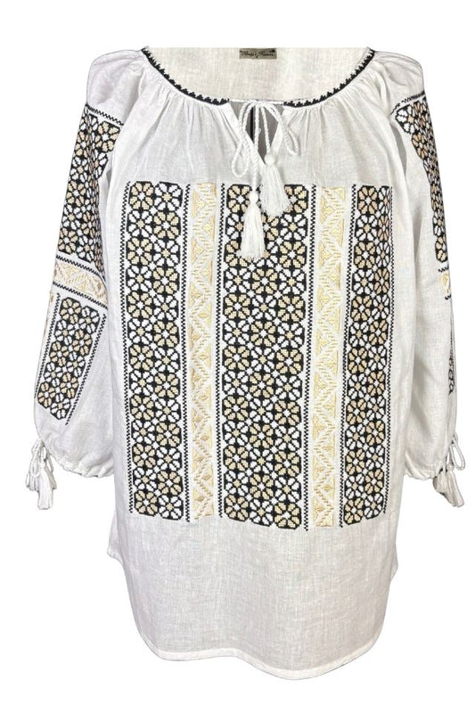 Bluza dama A26 alb/bej