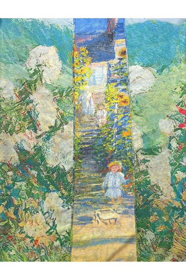Esarfa patrata CO dama, Dacali, galben/albastru, 70x70 cm